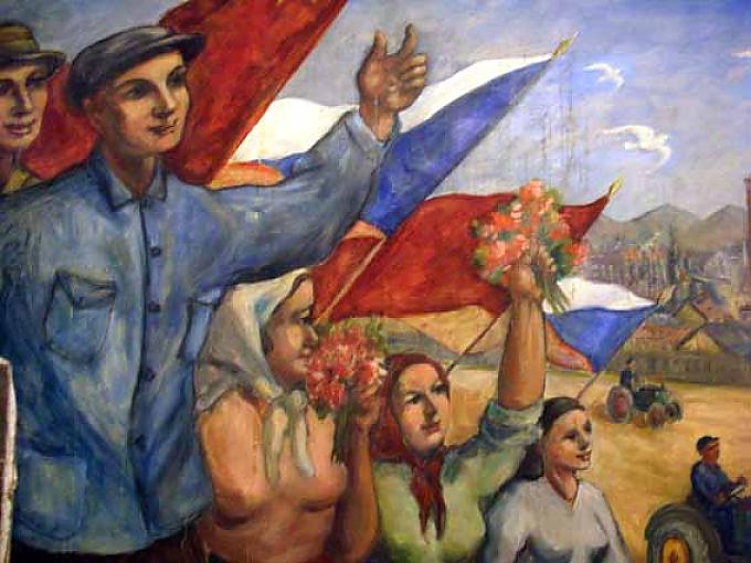 Kommunismusmuseum in Prag: Propagandaplakat