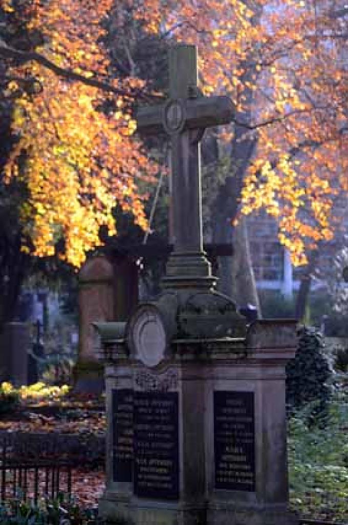 Ein strenger Engel auf dem Alten Friedhof in Bonn.