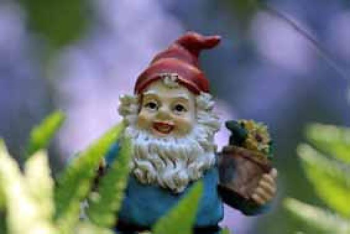 Outdoorfreaks: Meistens sind die Zwerge Frischluftfanatiker. Tatort Garten: Dieser Gartenzwerg wurde hinterrücks „erstochen“.