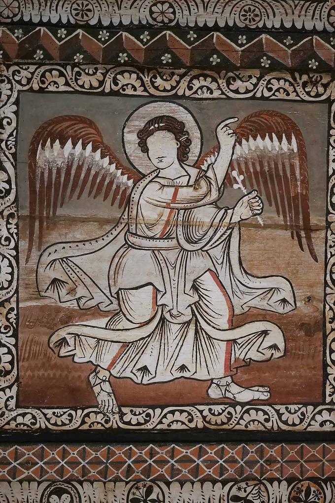 Ein Engel weist den Weg auf der Flucht der Heiligen Familie nach Ägypten Ein Engel weist den Weg auf der Flucht der Heiligen Familie nach Ägypten