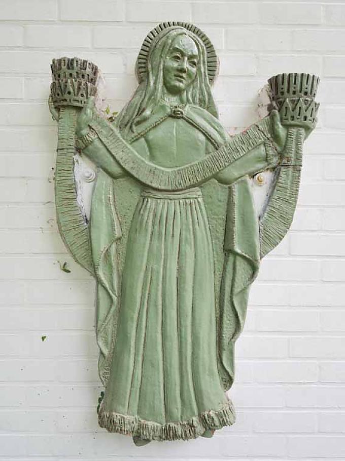 Darstellung der Heiligen Godeleva mit vier Kronen. Darstellung der Heiligen Godeleva mit vier Kronen.