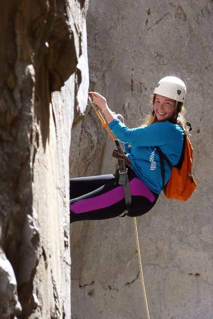 Abseilen im El Capitan Canyon Secret Canyon im Navajo-Reservat