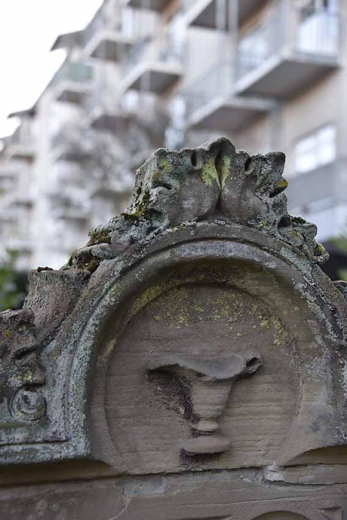 Grabsteine von Leviten zeigen einen Krug oder einen Becher Grabsteine von Leviten zeigen einen Krug oder einen Becher