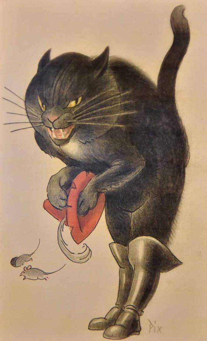 Der schwarze Kater "Simultane" von Sonja Delaunay. Neudruck 1980.