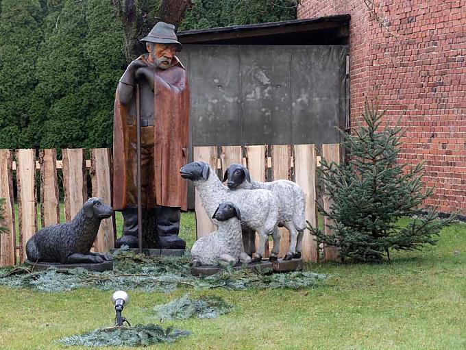 Hirte mit Hund und Schafgruppe, Herbert Holzheimer. Hirte mit Hund und Schafgruppe, Herbert Holzheimer.