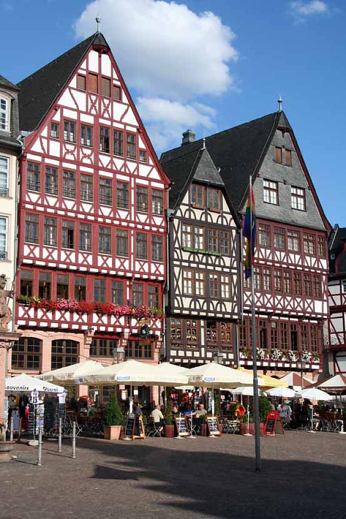 Fachwerkidyll an der Ostseite des Römerbergs in Frankfurt Fachwerkidyll an der Ostseite des Römerbergs in Frankfurt