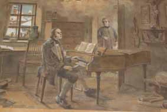 Gruber und Mohr bei der Probe Gruber-Kirche in Arnsdorf