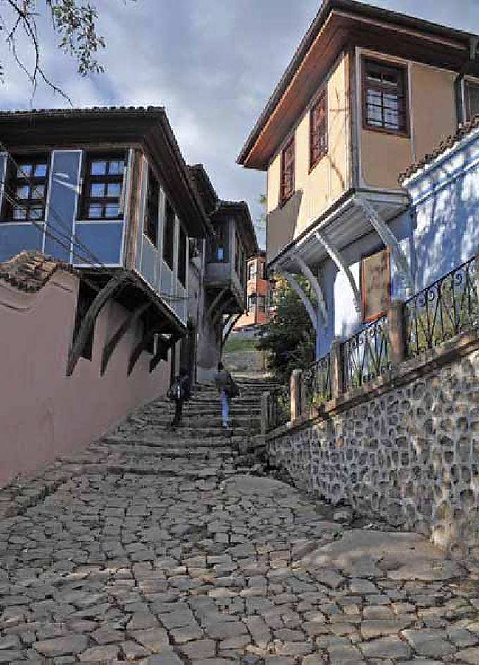 Altstadt von Plovdiv mit historischen Stadthäusern Altstadt von Plovdiv mit historischen Stadthäusern