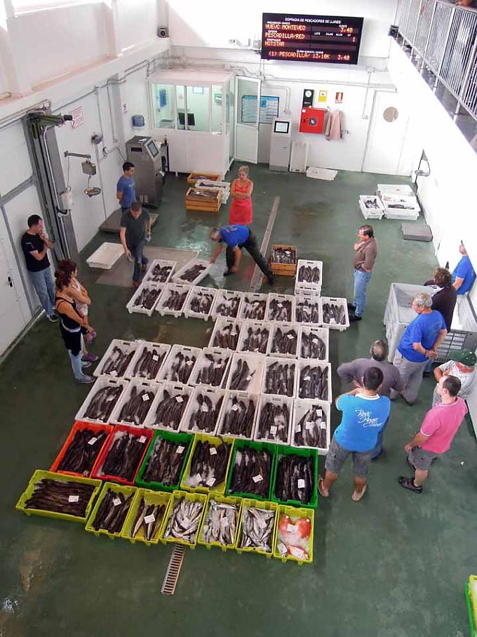 Fischversteigerung. Ribadesella: Indianos-Haus.