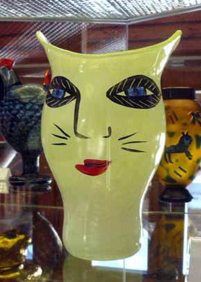 Vase „Open Minds“ Glas-Skulptur „Hahn“