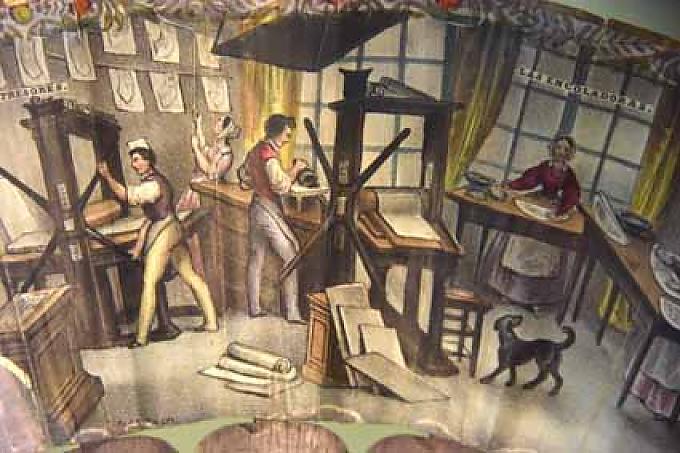 Fächermanufaktur, Spanien 1840. Fächermanufaktur, Spanien 1840.