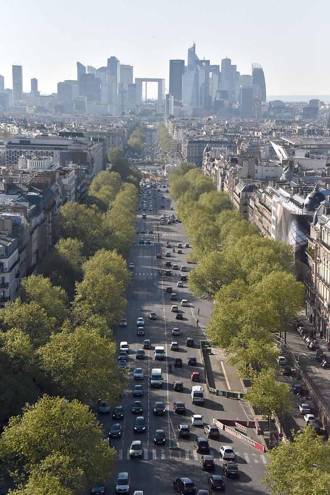 Aussicht vom Arc de Triomphe. Der Arc de Triomphe.