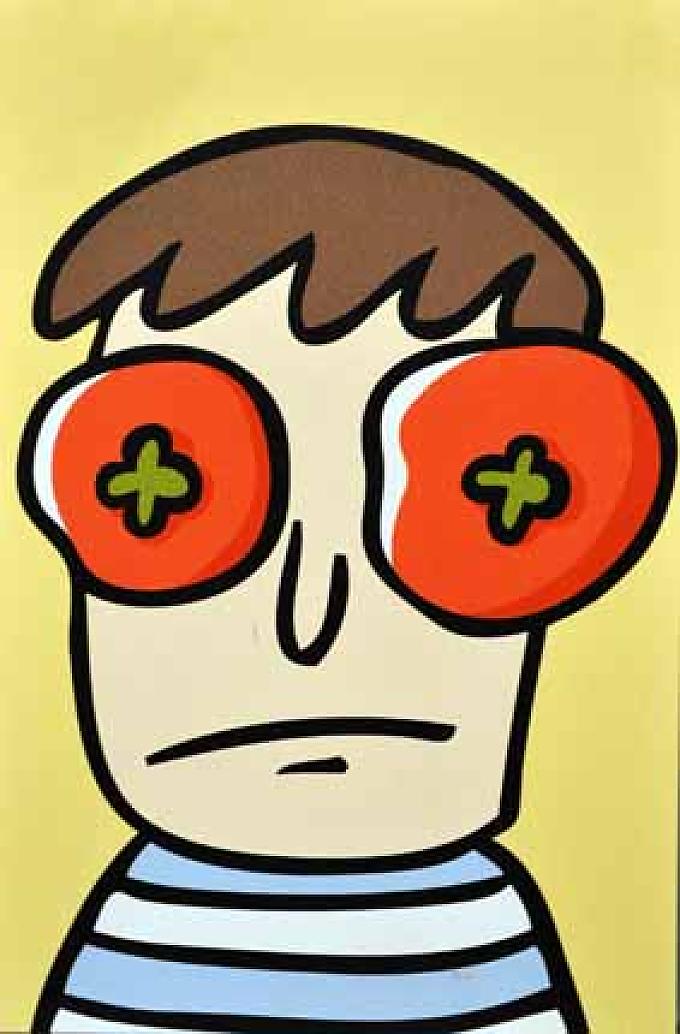 Tomaten auf den Augen haben Besucher im Museum