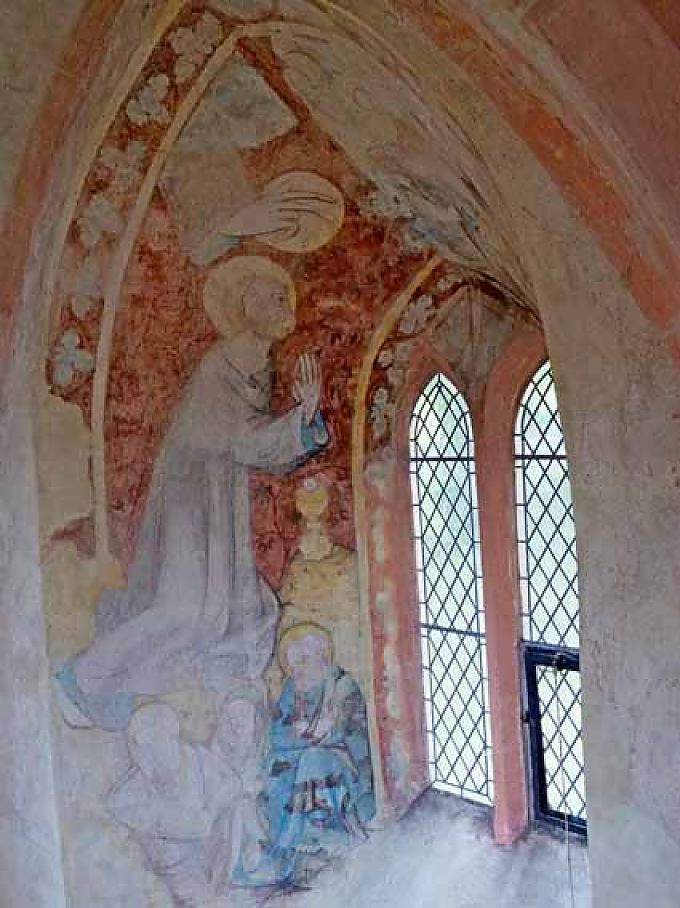 Fresko mit Darstellung von Christus im Garten von Gethsemane