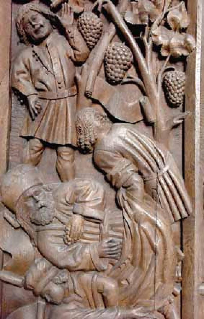 Wangenrelief mit Darstellung des trunkenen Noah.