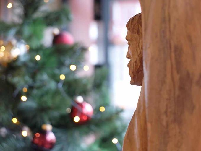 Krippenstamm, Herbert Holzheimer. Hirte mit Hund und Schafgruppe, Herbert Holzheimer.