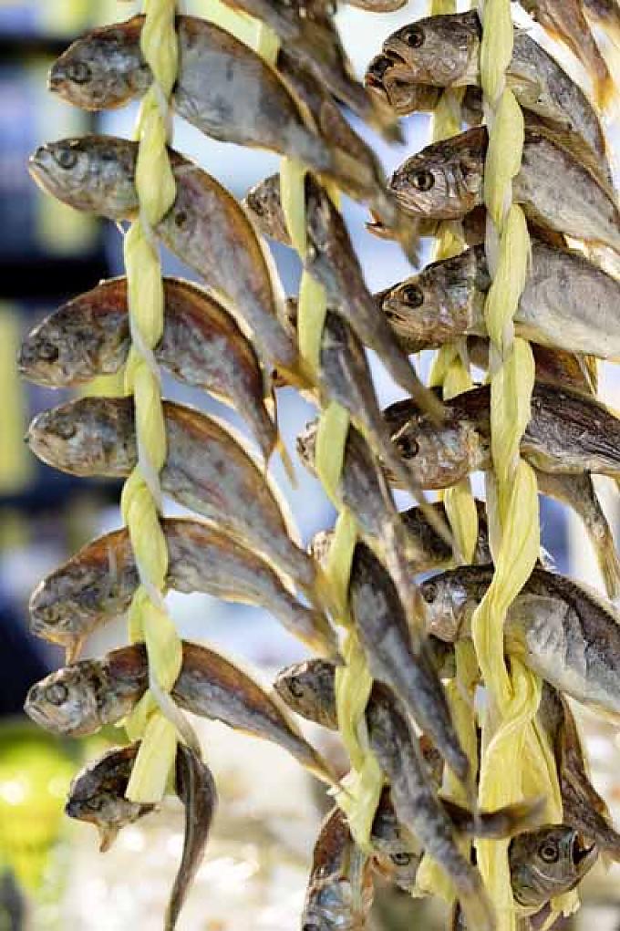Verkaufsstand für Trockenfisch
