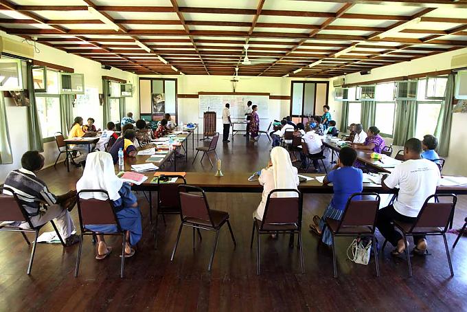 Der deutsche Missionar Walter Fuchs im Missionshaus der Steyler in Alexishafen