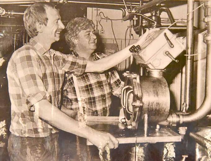 Historisches Fotos von den Anfängen der Brauerei.