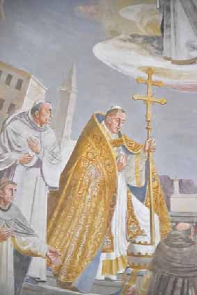 Deckengemälde "Gott Vater". Verehrung durch die geistlichen Stände. 