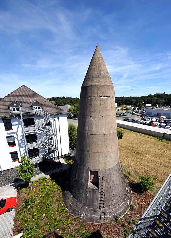 Auf dem Gelände der Bergkaserne in Gießen stehen noch vier Winkelbunker