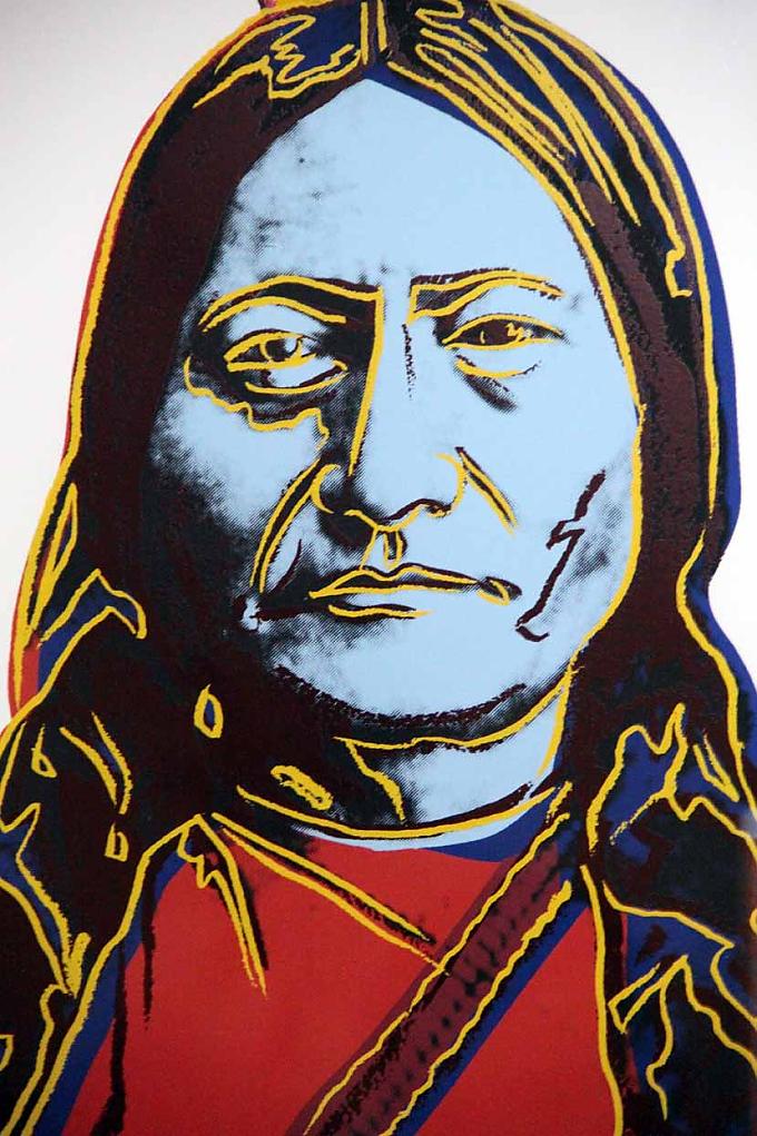 Warhol Bild von Sitting Bull in der Mihal Galerie in Kosice Warhol Bild von Sitting Bull in der Mihal Galerie in Kosice