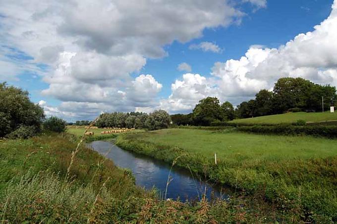 Auf der Halbinsel Cotentin findet man unberührte Marschlandschaften Küstenlandschaft in Arromanches-les-Bains