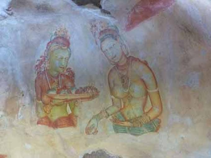 Wolkenmädchen am Sigiriya Rock Buddha Statue im Zahntempel von Kandy