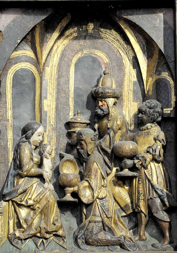 Der Annen- oder Sippenaltar ein Meisterwerk aus dem Jahre 1473. Die Bilder erzählen die Geschichte der Mutter Gottes.