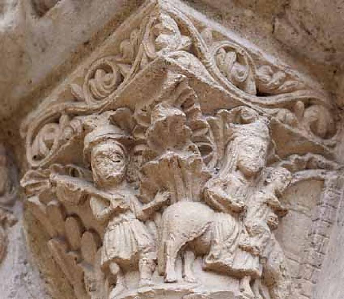 Flucht nach Ägypten an einem Kapitell Flucht nach Ägypten an einem Kapitell