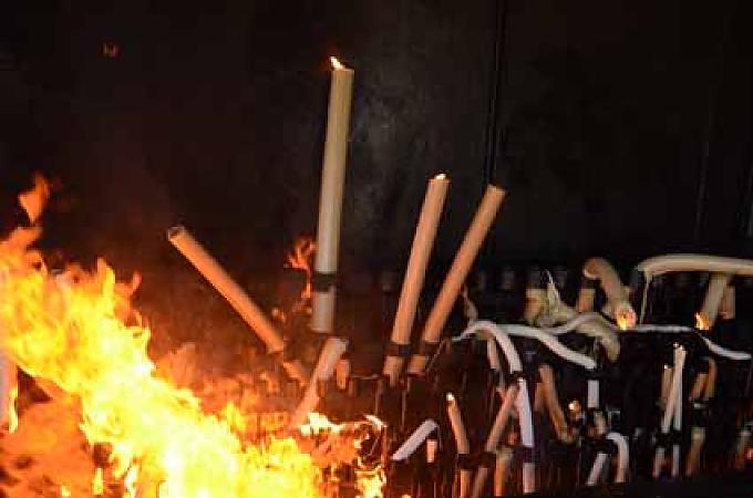 Kerzen im Marienwallfahrtsort Fatima. Kerzen im Marienwallfahrtsort Fatima.