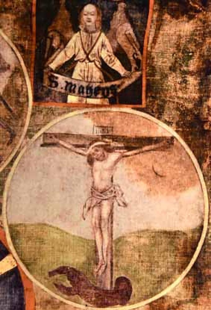 Kreuzigung Betende Engel auf dem Meditationsbild