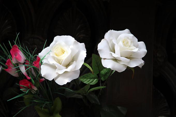 Blumen am Grab von Evita